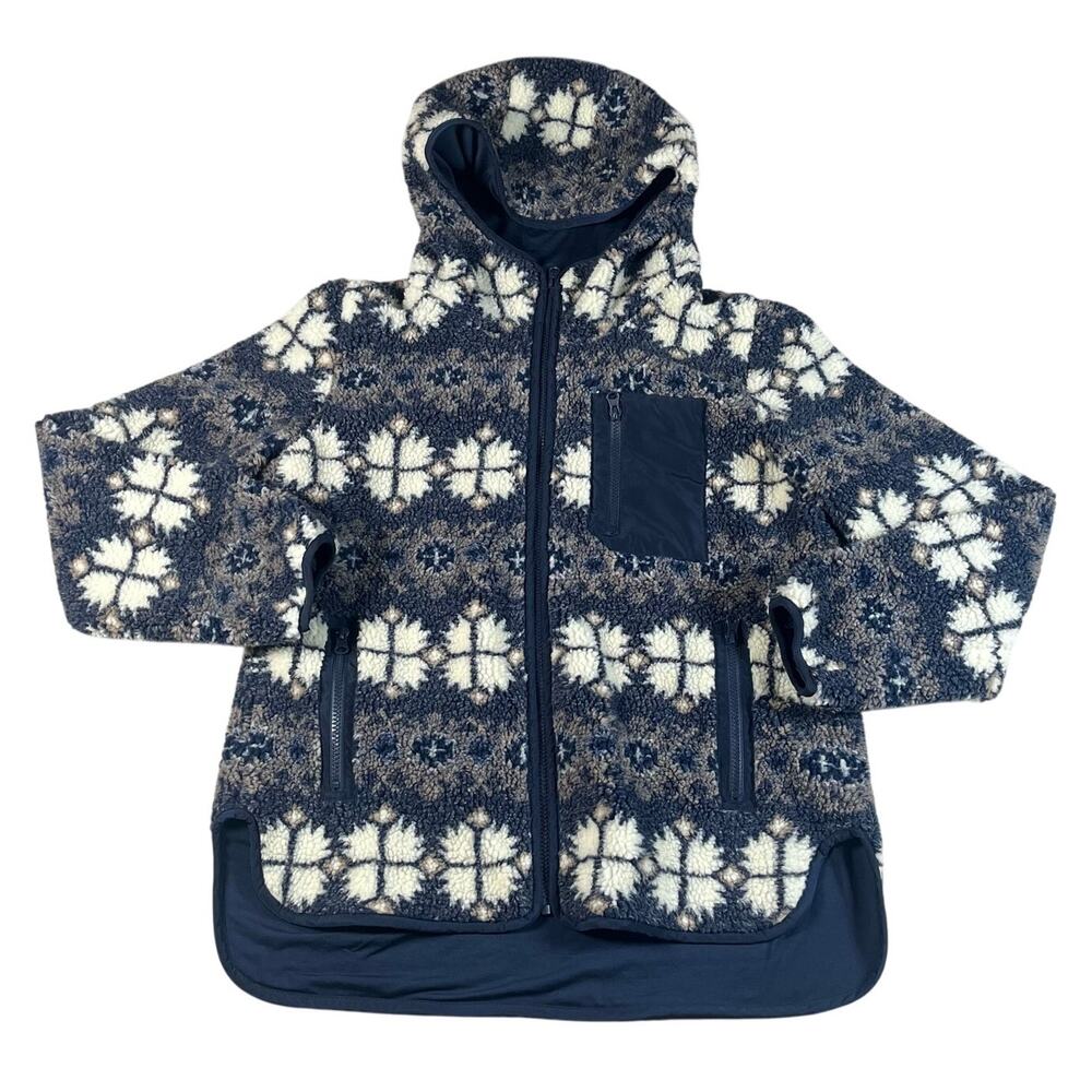 Carbon 2 Cobalt Jacket Mens Medium Blue Sherpa Fleece Sweater Hoodie